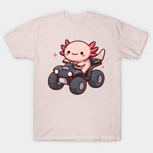 Cute axolotl on ATV T-Shirt